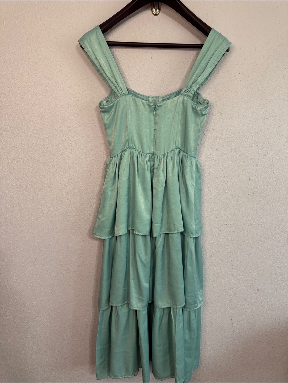 NWT WeWoreWhat Women Baby Blur Tiered Midi Corset Dress with Bust Cups Size S - Picture 7 of 12